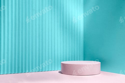 Preview: Background podium with a platform for advertising or demonstrating a product in a modern interior
