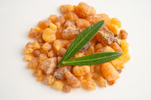 Preview: Frankincense or olibanum aromatic resin isolated on white background used in incense and perfumes.