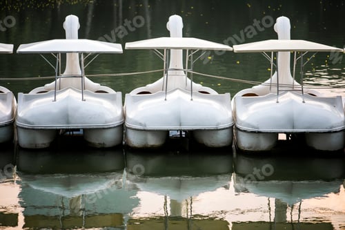 Preview: Swan paddle boats in a lake