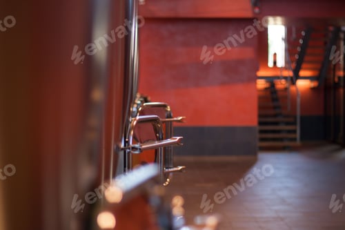 Preview: Closeup shot of brewery equipment in the factory