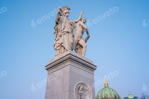Preview: Athena leads the young warrior into the fight Sculpture at Schlossbrucke Bridge - Berlin, Germany