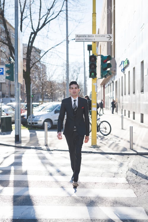 Preview: Young businessman in the street, Milan, Italy