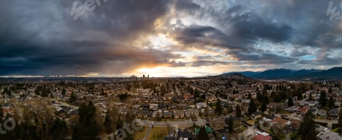 Preview: Modern City Suburban Neighborhood. Burnaby, Vancouver, BC, Canada