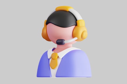 Vista previa: Representante de servicio al cliente con auriculares