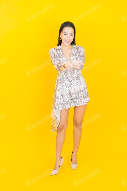 Preview: Portrait beautiful young asian woman smile with action