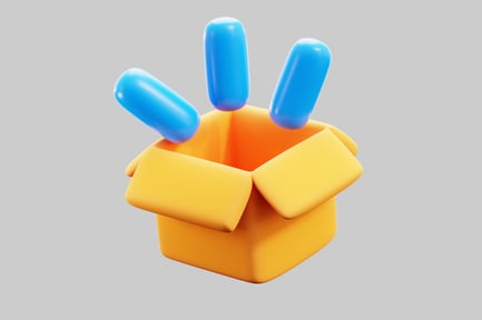 Preview: Cargo box with blue packages