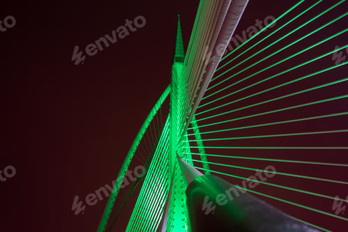 Preview: green neon lights against black background