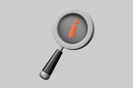 Preview: Magnifying glass with orange letter "i"