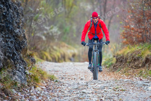 Preview: Biker with mountain bike