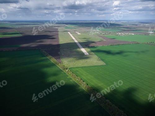 Preview: Aerial view of runway of an abandoned military airfield in Ukraine