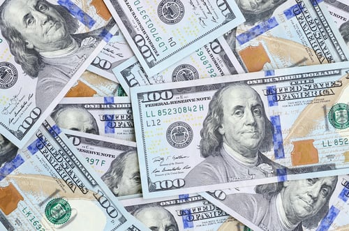 Preview: Hundred Dollar Bills Pile for Background