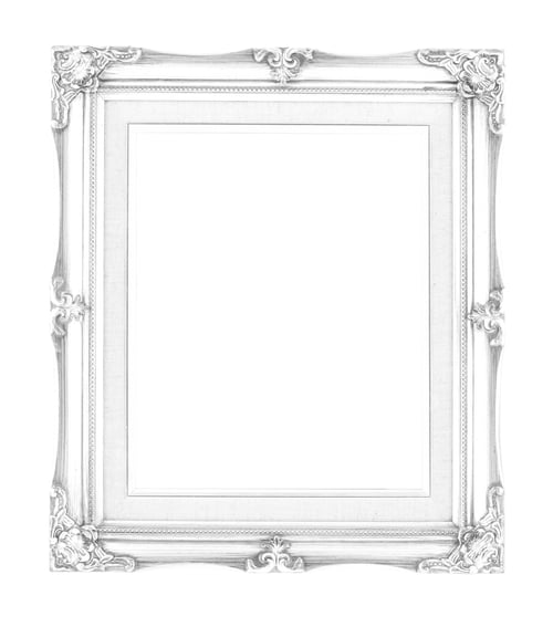 Preview: Empty contemporary vintage frame with vibrant color isolated on white background
