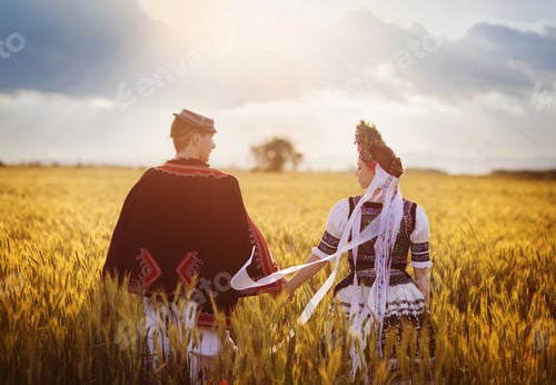 Preview: Couple in love with traditional folk costumes