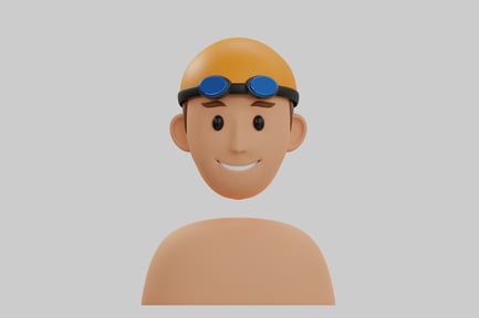 Preview: Cartoon swimmer avatar headshot