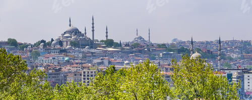 Preview: Suleymaniye Mosque on left and Istanbul cityscape, seen from Topkapi Palace, Istanbul, Turkey, Easte