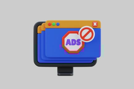 Visualização: Ícone de computador bloqueador de anúncios