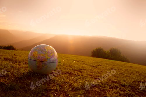 Preview: Globe in a forest, Environment concept