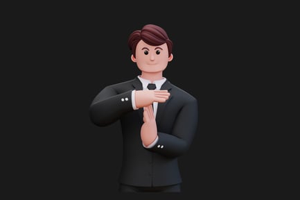 Preview: Man in formal suit adjusting tie