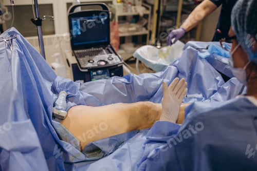 Preview: Ultrasound of Patient Leg in Hospital Room