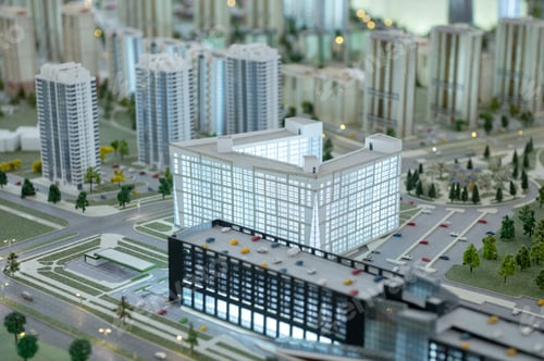 Preview: Layout miniature of a city block, exhibition sample