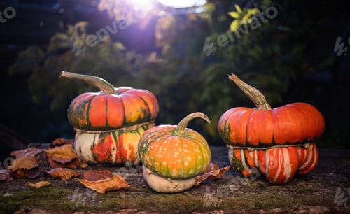 Preview: pumpkins in autumn Thanksgiving card