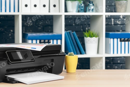 Preview: multi-function printer machine ready for printing, copy, scanning in office