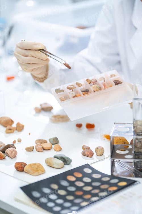 Preview: Geology science laboratory research sample test analysis of nature dirtied ground environment