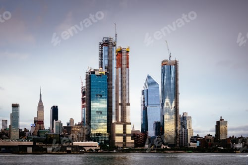 Preview: Skyscrapers under construction in Hudson Yards area in New York City, USA
