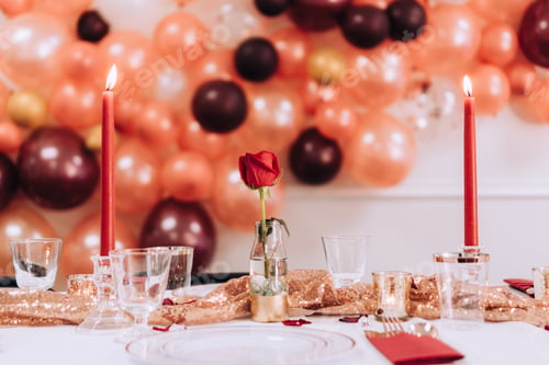 Preview: Candlelit romantic table setting for party