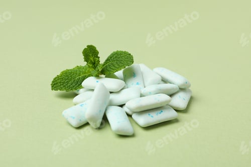 Preview: Concept of chewing or bubble gum, close up