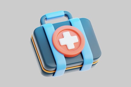 Preview: First aid kit with cross symbol and handle