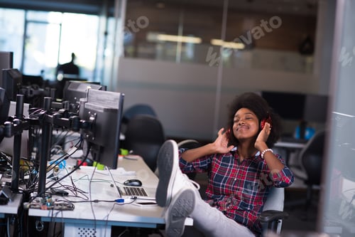 Preview: portrait of a young successful African-American woman in modern