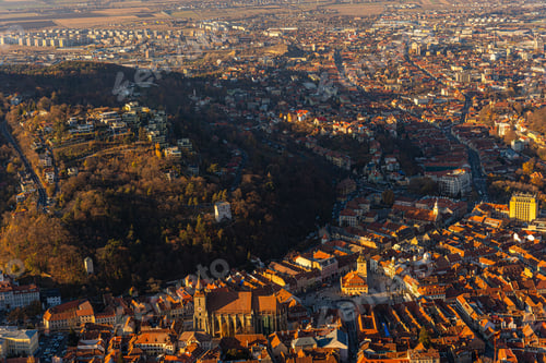 Preview: Aerial view of Brasov's historic cityscape.