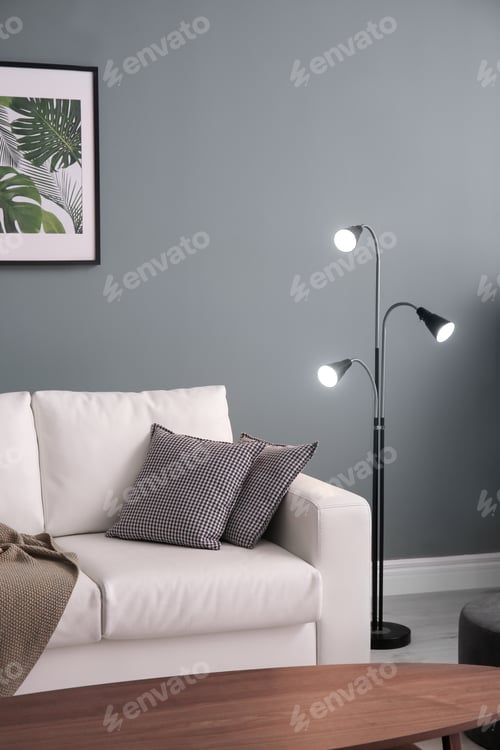 Preview: Stylish living room interior with comfortable sofa