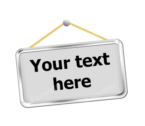 Preview: metal sign, easy to add your text.