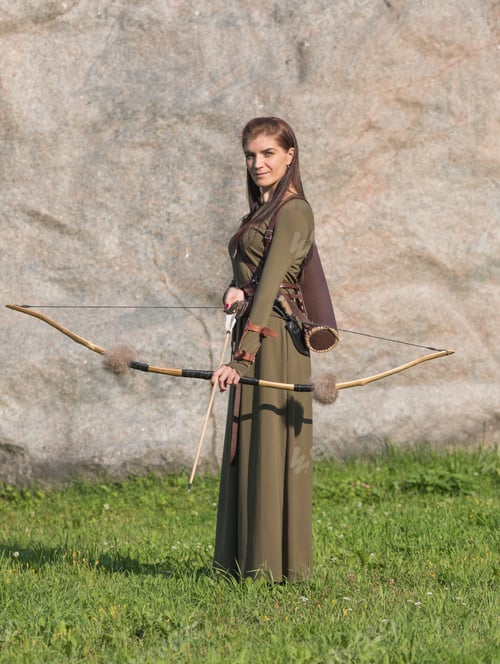 Preview: Girl with bow and arrow in green suit
