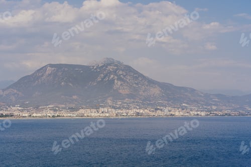 Preview: Summer scenic view of the sea and mountain range