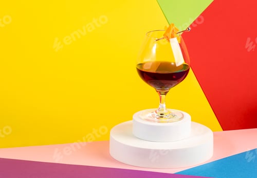 Preview: Martinique alcoholic cocktail with golden rum, red vermouth, liqueur, bitter and orange zest