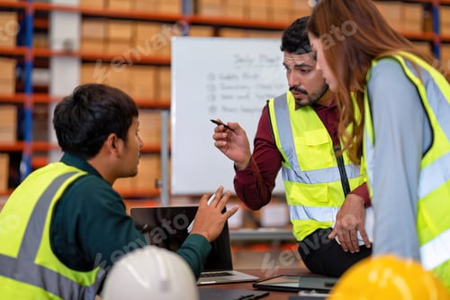 Preview: Group of worker in the warehouse factory