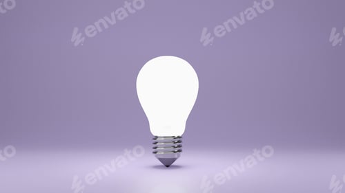 Preview: Glowing Lightbulb on a Purple Background