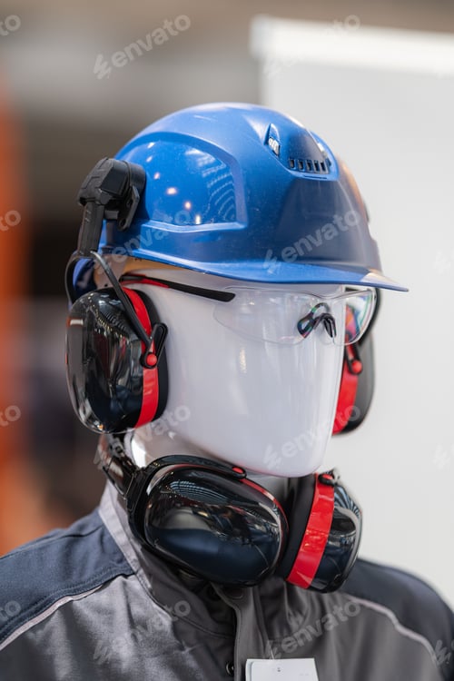 Preview: PPE - Industrial Work Safety and Personal Protection Equipment on Display.