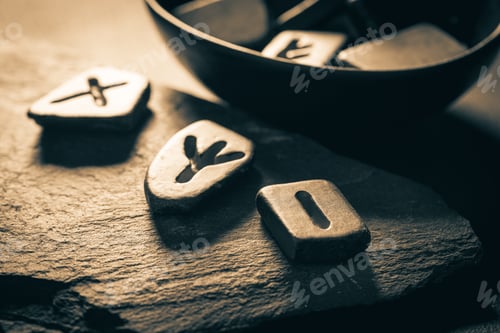 Preview: Runic stones with signs based on Celtic language