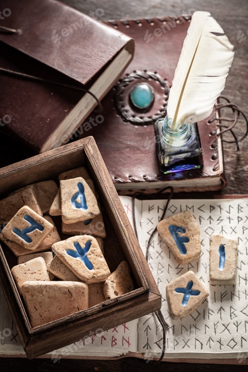 Preview: Old runic divination by stones made of Celtic language