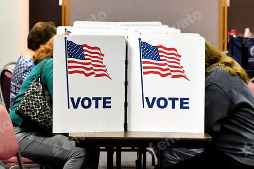 Preview: People casting ballots in an election for their favorite politicians candidates. VOTE dividers