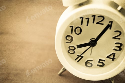 Preview: Alarm Clock On The Table In Vintage Color Style