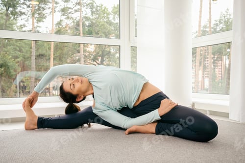 Preview: Young woman doing morning gymnastics