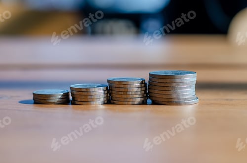 Preview: coin stack for investment growth and saving for future