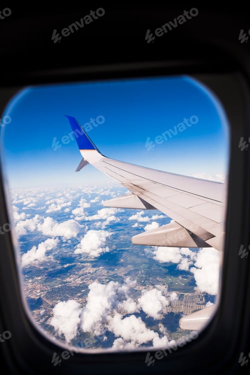 Preview: View from airplane window as the airplace lands in Quito Airport, Pichincha Province, Ecuador, South
