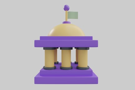 Preview: Cartoon education building asset
