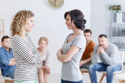 Preview: Two women during group psychotherapy